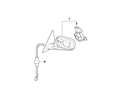 BMW Genuine Left NS Exterior Wing Mirror Heated Black