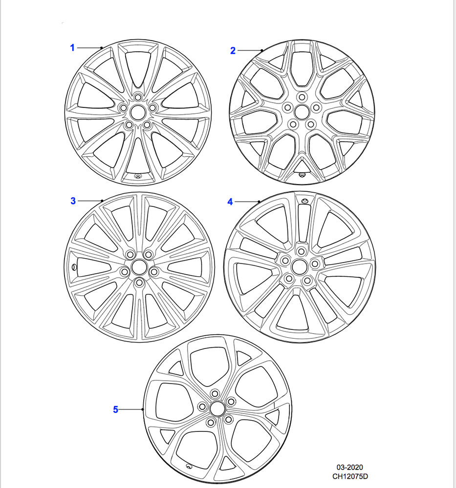 Jaguar Alloy Wheel 19" Style 1026, 10 spoke, Gloss Black Diamond Turned finish, Front