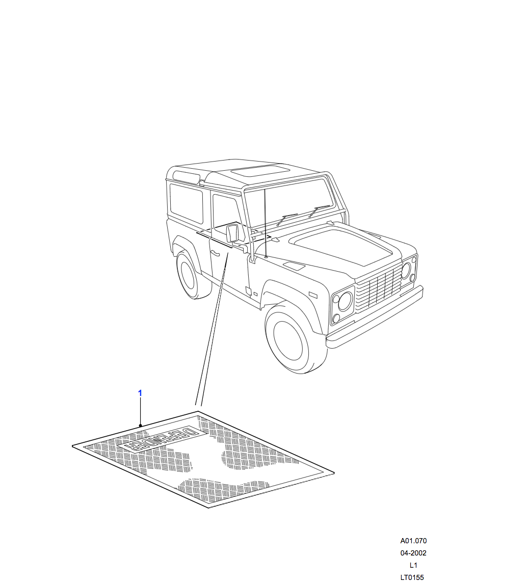 Land Rover Rear Rubber Map Land Rover Loadspace Rubber Mat - 90 HT | Land Rover Boot Mats | Park's ...