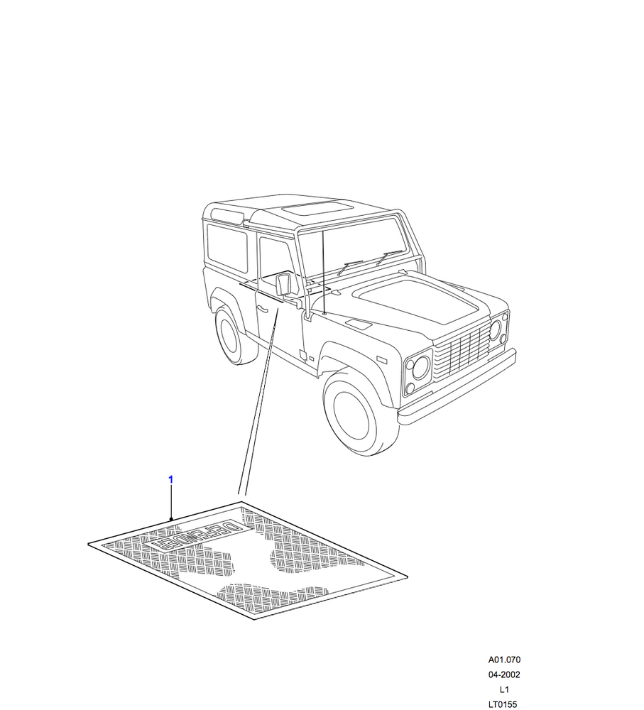Land Rover Loadspace Rubber Mat - 90 HT