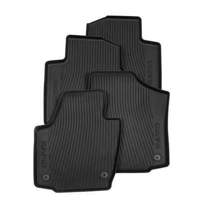 SKODA Rubber Floor Mats for RAPID- Set 4