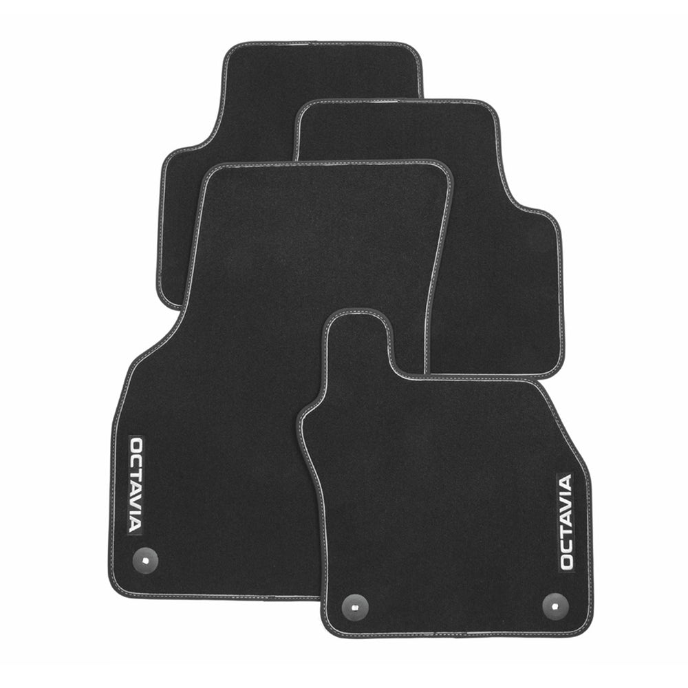 SKODA Textile Floor Mats PRESTIGE RHD with grey edge for Octavia IV